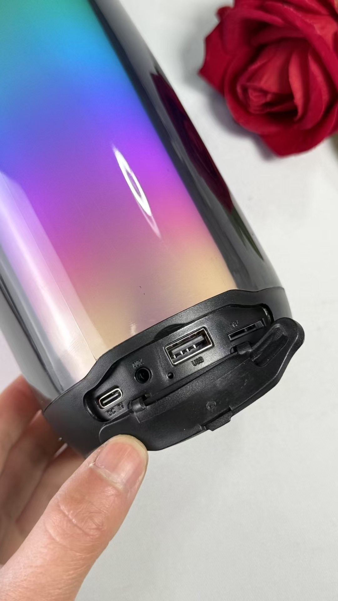 SILVER CREST Basic ALTAVOZ Bluetooth Portable LED Colored Loud Speaker