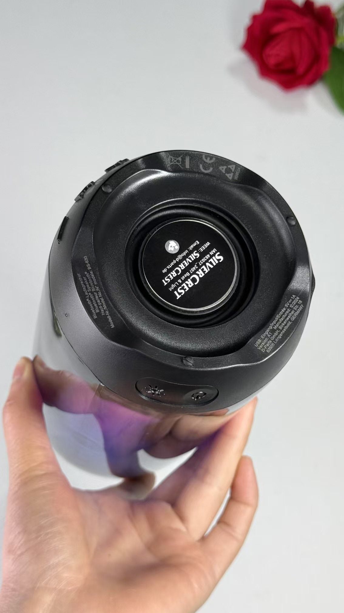 SILVER CREST Basic ALTAVOZ Bluetooth Portable LED Colored Loud Speaker