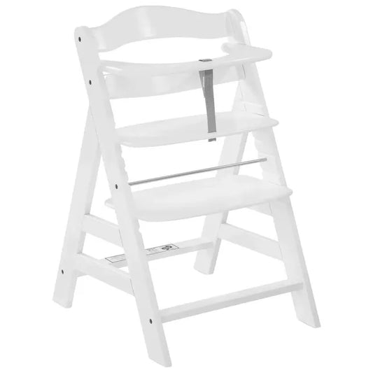 Hauck Alpha+ High Chair – White | Adjustable Wooden Baby High Chair